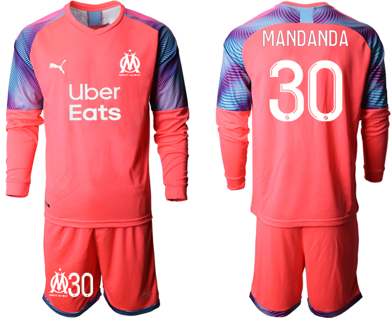 2020-21 Marseilles pink goalkeeper 30# MANDANDA long sleeve soccer jerseys