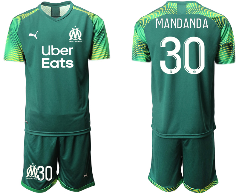 2020-21 Olympique De Marseille Dark green goalkeeper 30# MANDANDA soccer jerseys