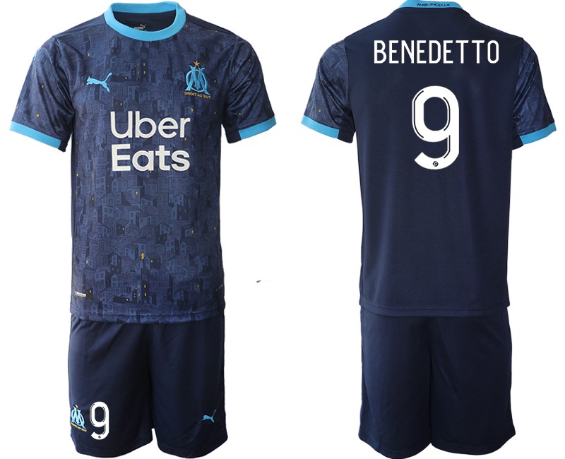 2020-21 Olympique De Marseille away 9# BENEDETTO soccer jerseys