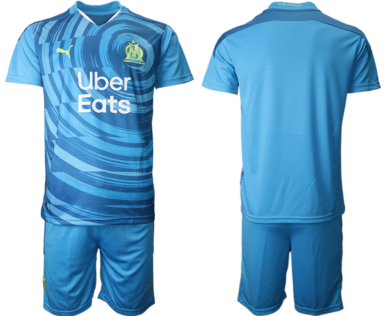 2020-21 Olympique De Marseille away blue soccer jerseys