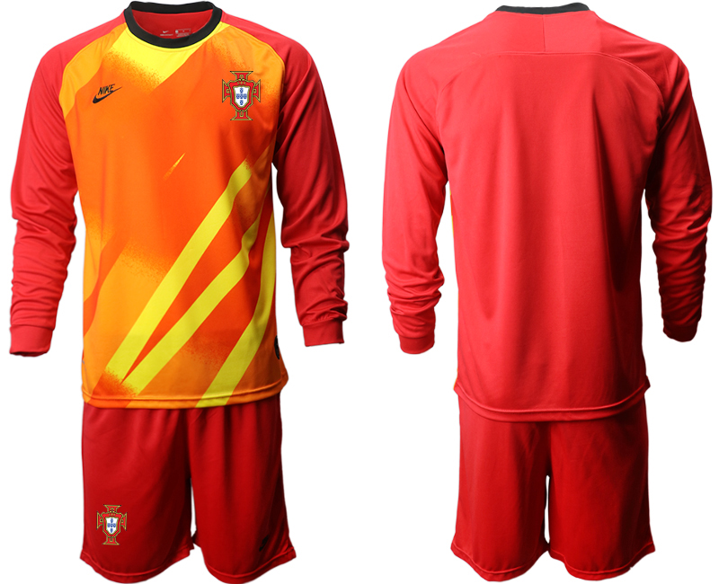 2020-21 Portugal red goalkeeper long sleeve soccer jerseys