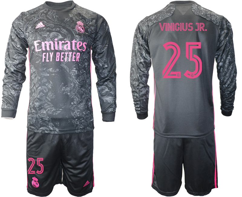 2020-21 Real Madrid away  25# VINICIUS JR. long sleeve soccer jerseys