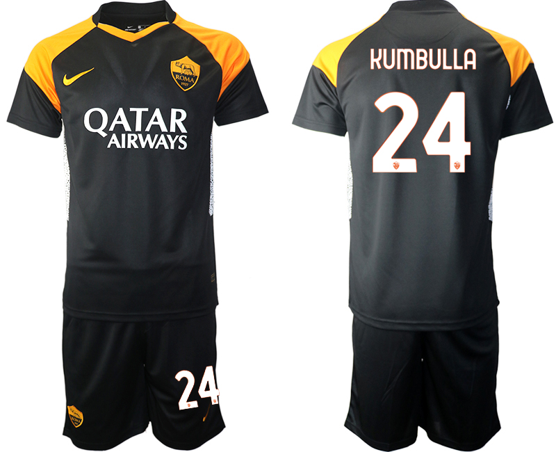 2020-21 Rome away 24# KUMBULLA black soccer jerseys