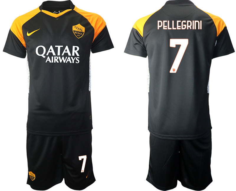 2020-21 Rome away 7# PELLEGRINI black soccer jerseys