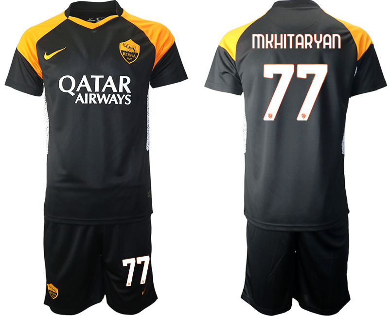 2020-21 Rome away 77# MKHITARYAN black soccer jerseys