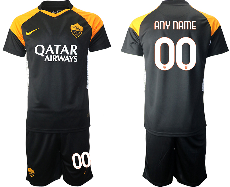 2020-21 Rome away any name black custom soccer jerseys