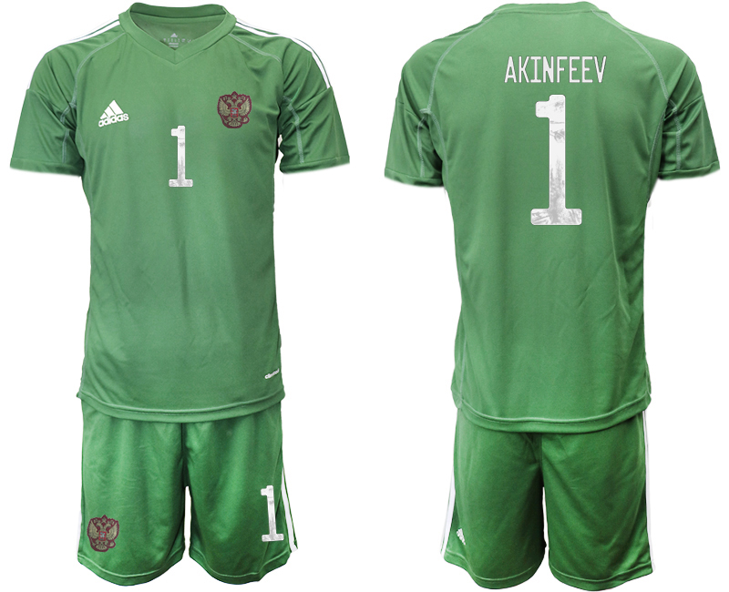 2020-21 Russia army green goalkeeper 1# AKINFEEV soccer jerseys