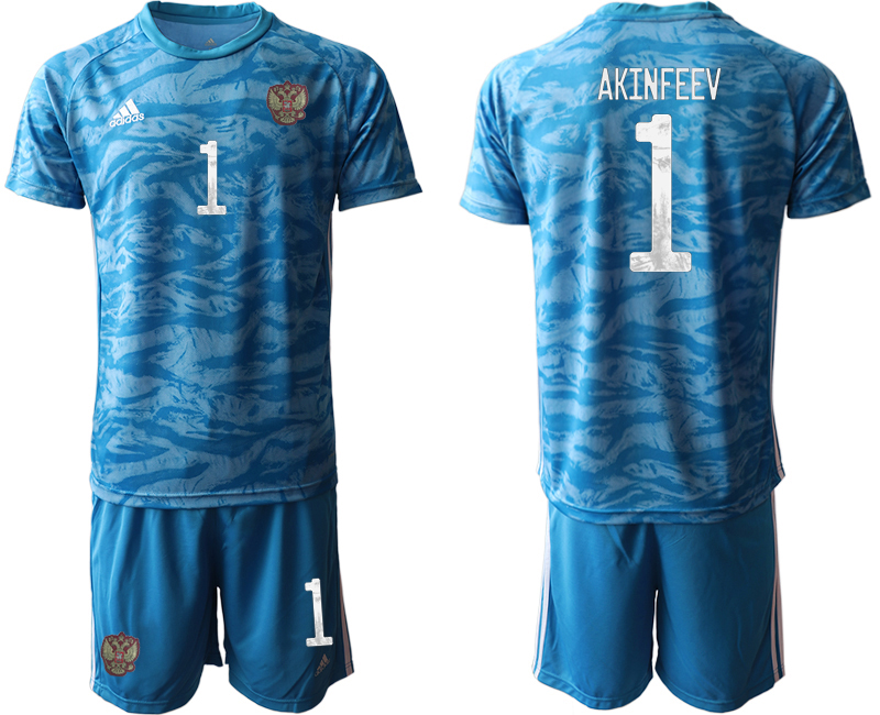 2020-21 Russia blue goalkeeper 1# AKINFEEV soccer jerseys