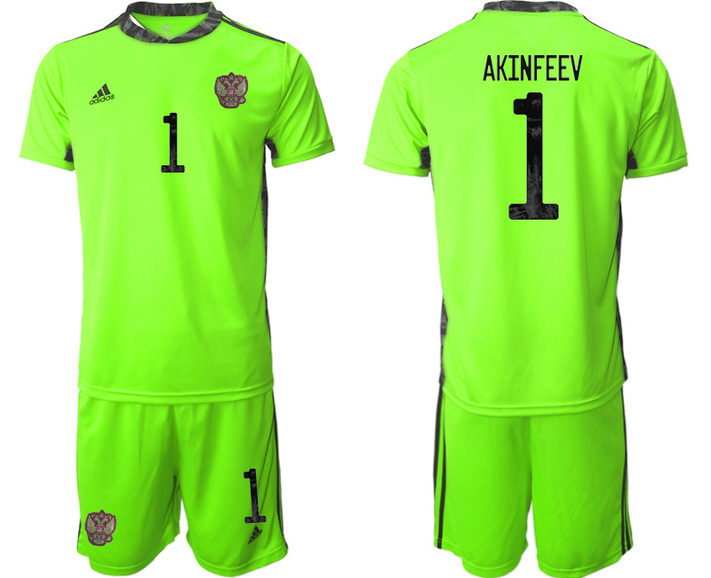 2020-21 Russia fluorescent green goalkeeper 1# AKINFEEV soccer jerseys