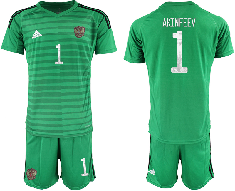 2020-21 Russia green goalkeeper 1# AKINFEEV soccer jerseys.