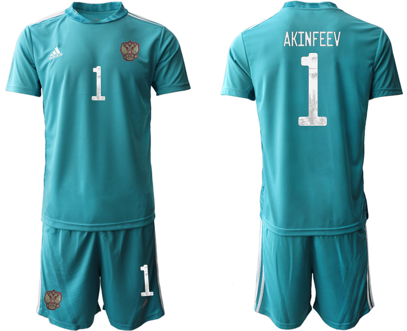 2020-21 Russia lake blue goalkeeper 1# AKINFEEV soccer jerseys