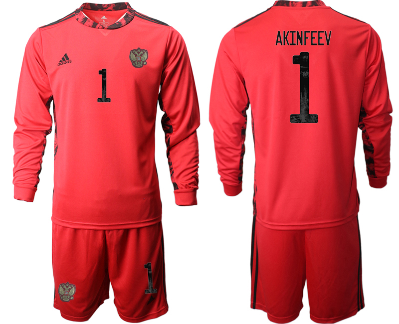 2020-21 Russia red goalkeeper 1# AKINFEEV long sleeve soccer jerseys