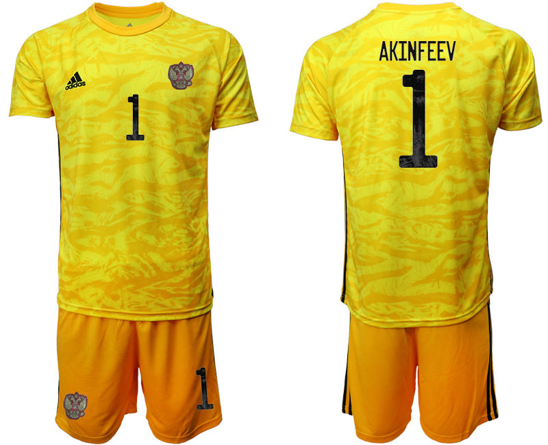 2020-21 Russia yellow goalkeeper 1# AKINFEEV soccer jerseys