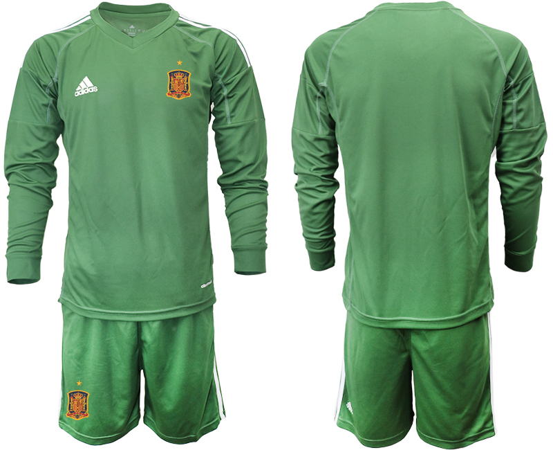 2020-21 Spain army green goalkeeper long sleeve soccer jerseys