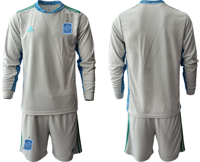 2020-21 Spain gray goalkeeper long sleeve soccer jerseys