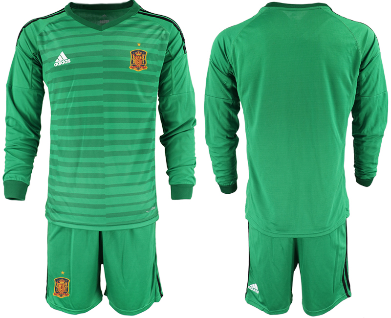 2020-21 Spain green goalkeeper long sleeve soccer jerseys