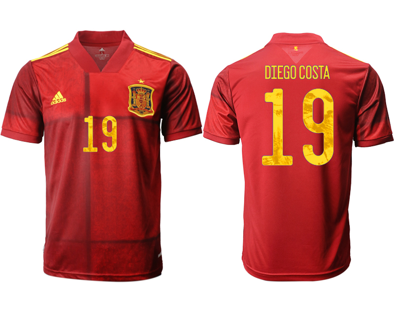 2020-21 Spain home aaa version 19# DIEGO COSTA soccer jerseys