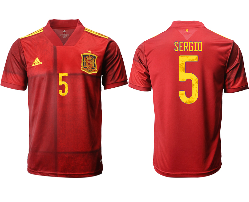 2020-21 Spain home aaa version 5# SERGIO soccer jerseys