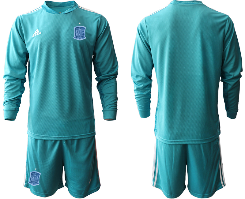 2020-21 Spain lake blue goalkeeper long sleeve soccer jerseys