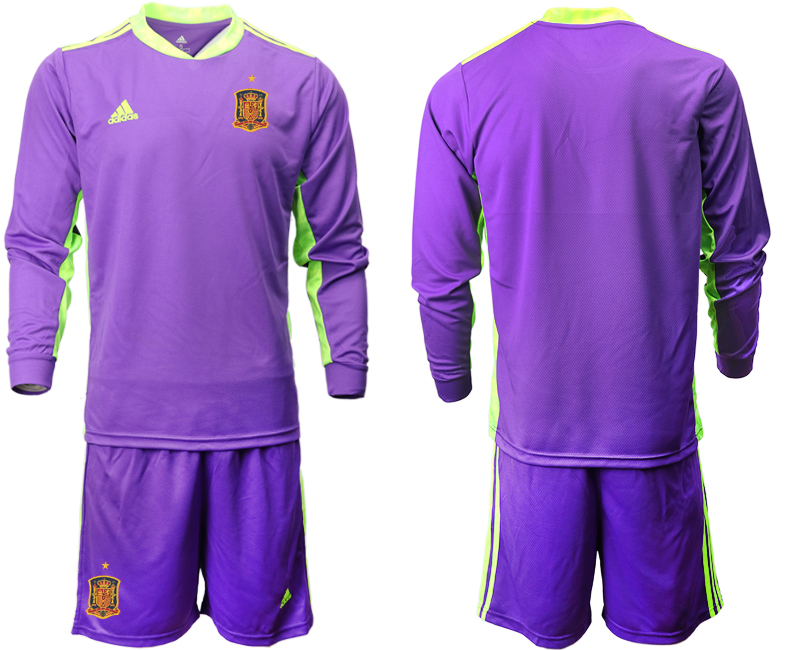 2020-21 Spain purple goalkeeper long sleeve soccer jerseys
