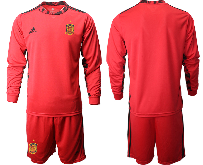 2020-21 Spain red goalkeeper long sleeve soccer jerseys