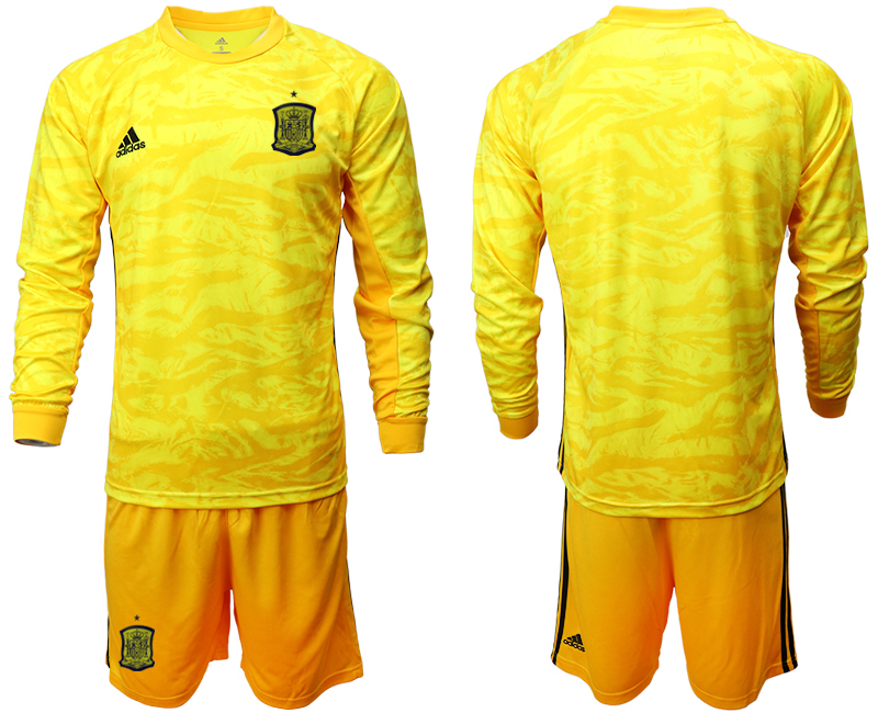 2020-21 Spain yellow goalkeeper long sleeve soccer jerseys