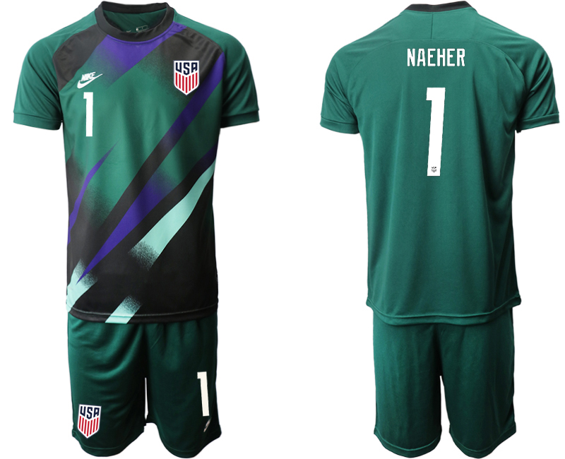2020-21 United States Dark green goalkeeper 1# NAEHER soccer jerseys