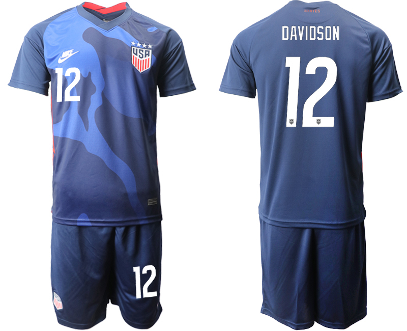 2020-21 United States away 12# DAVIDSON soccer jerseys