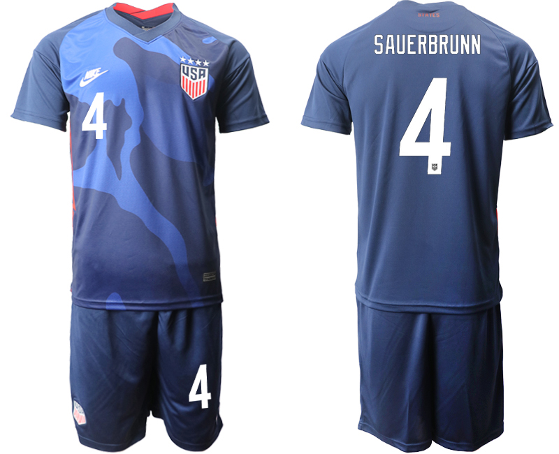 2020-21 United States away 4# SAUERBRUNN soccer jerseys