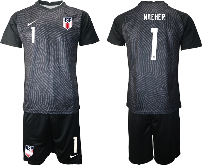 2020-21 United States black goalkeeper 1# NAEHER soccer jerseys
