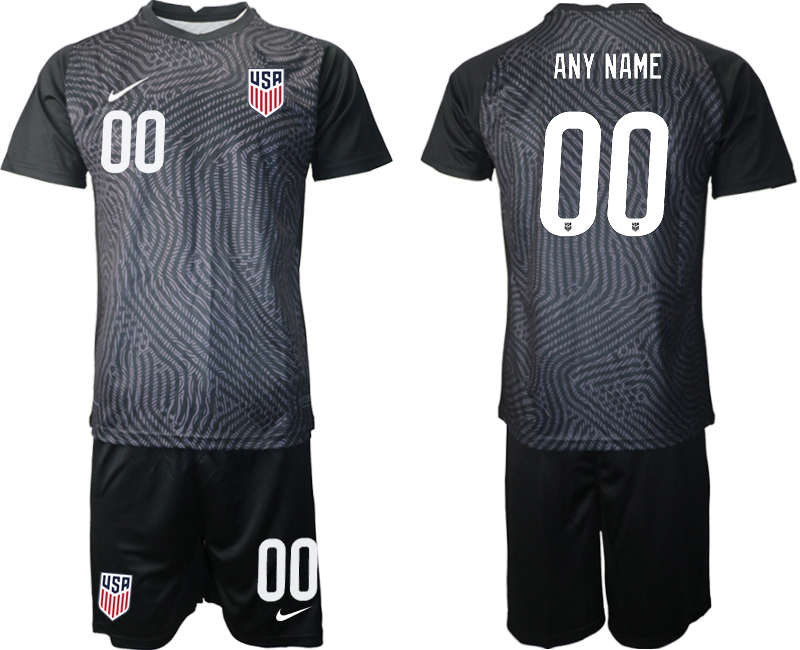 2020-21 United States black goalkeeper any name custom soccer jerseys