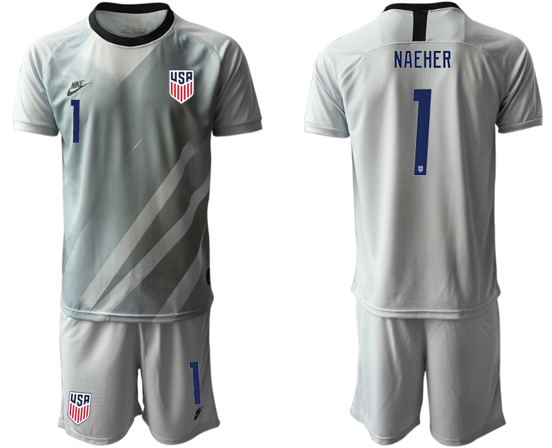 2020-21 United States gray goalkeeper 1# NAEHER soccer jerseys