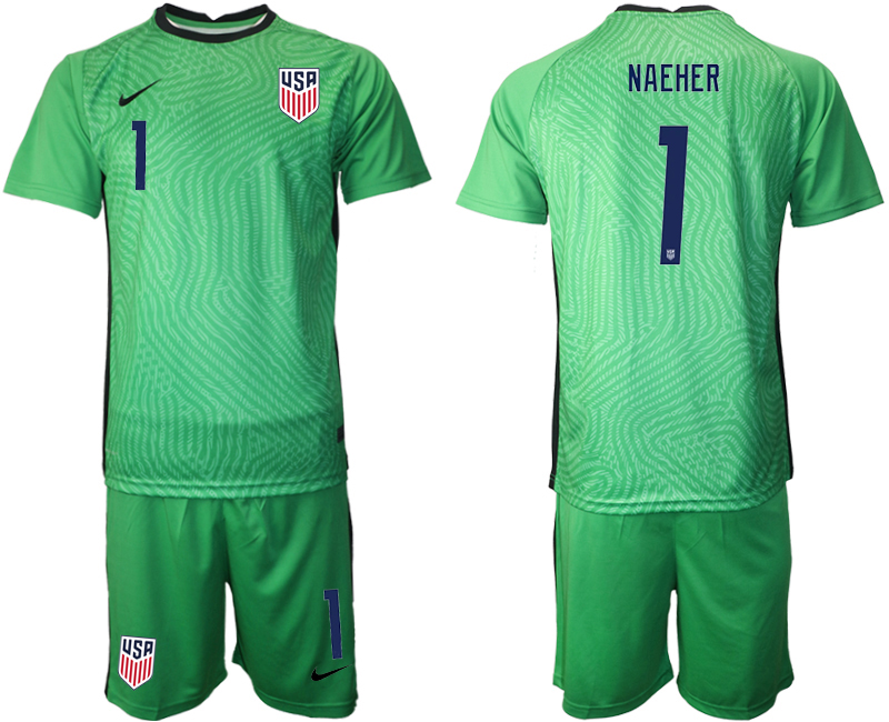 2020-21 United States green goalkeeper 1# NAEHER soccer jerseys