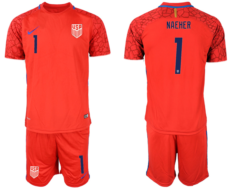 2020-21 United States red goalkeeper  1# NAEHER soccer jerseys