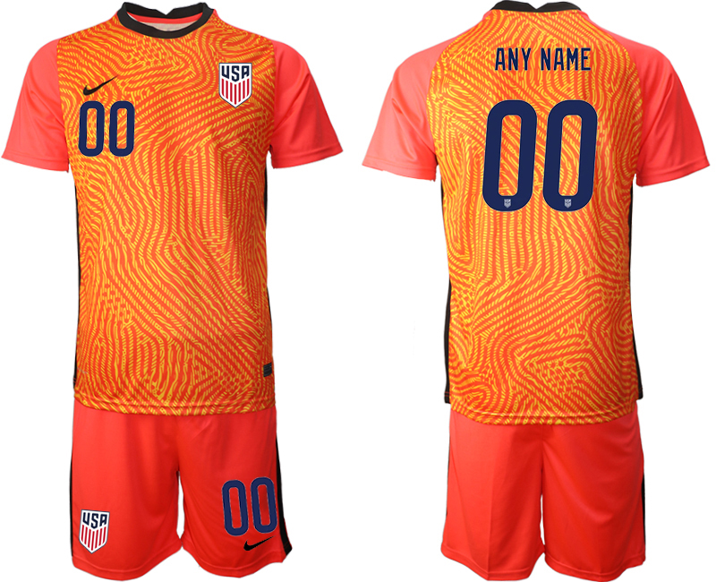 2020-21 United States red goalkeeper any name custom soccer jerseys.