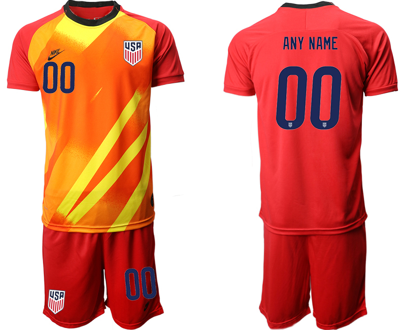 2020-21 United States red goalkeeper any name custom soccer jerseys
