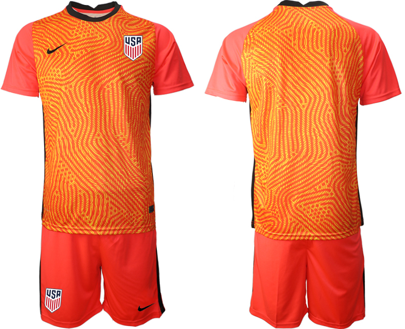 2020-21 United States red goalkeeper soccer jerseys.
