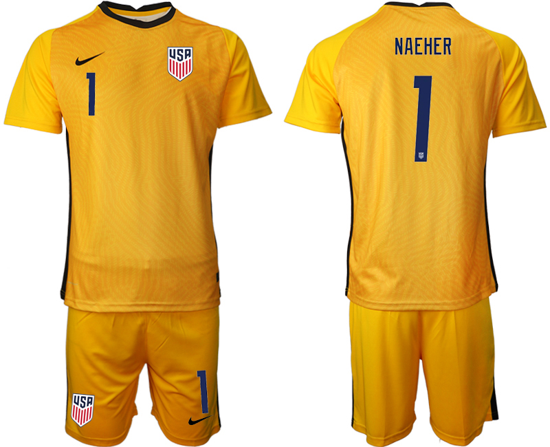 2020-21 United States yellow goalkeeper 1# NAEHER soccer jerseys