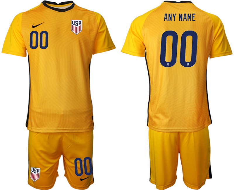 2020-21 United States yellow goalkeeper any name custom soccer jerseys