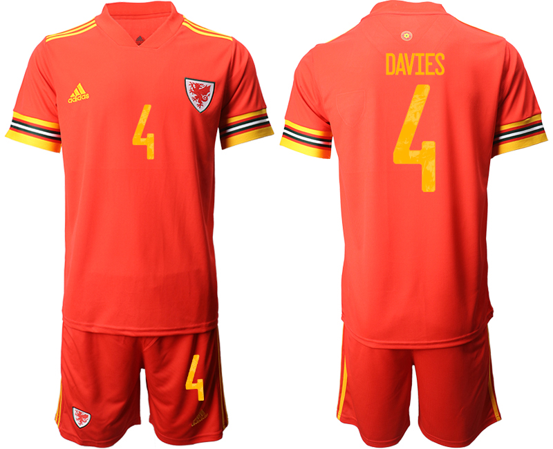 2020-21 Wales home 4# DAVIES soccer jerseys