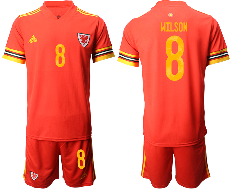 2020-21 Wales home 8# WILSON soccer jerseys