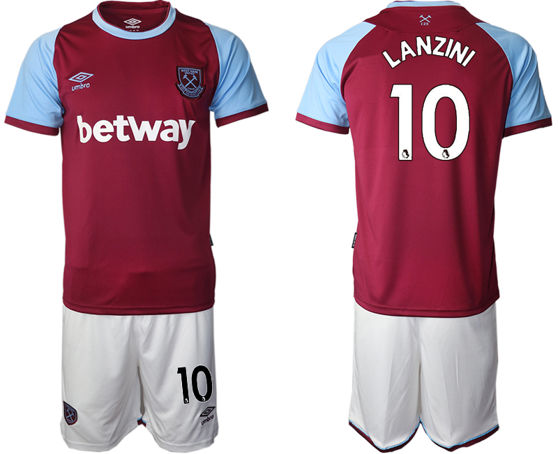 2020-21 West Ham United home 10# LANZINI soccer jerseys