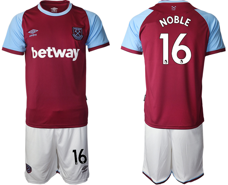 2020-21 West Ham United home 16# NOBLE soccer jerseys