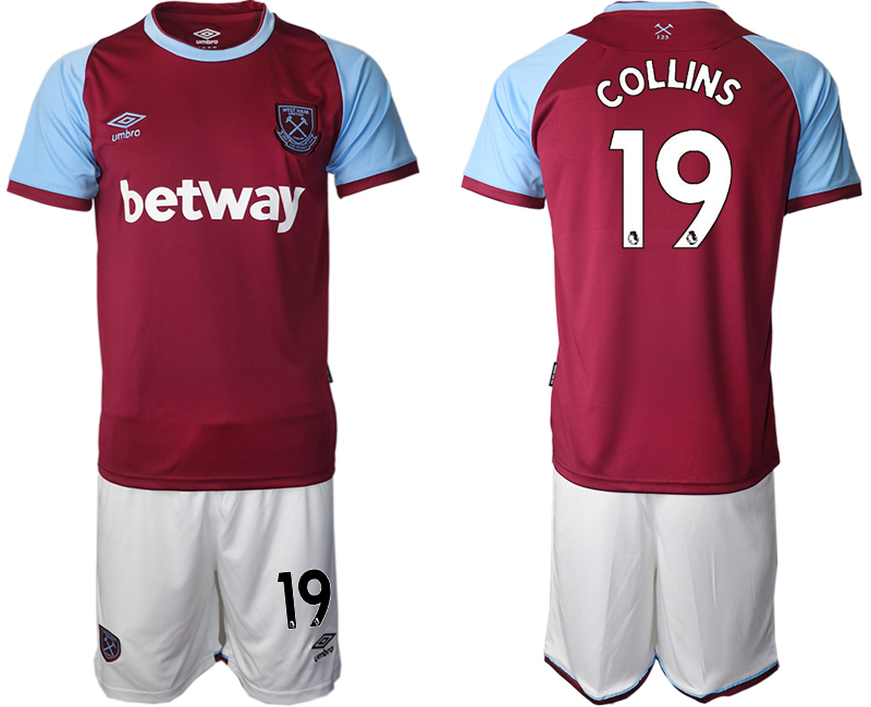 2020-21 West Ham United home 19# COLLINS soccer jerseys