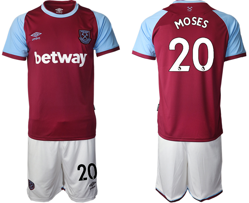 2020-21 West Ham United home 20# MOSES soccer jerseys