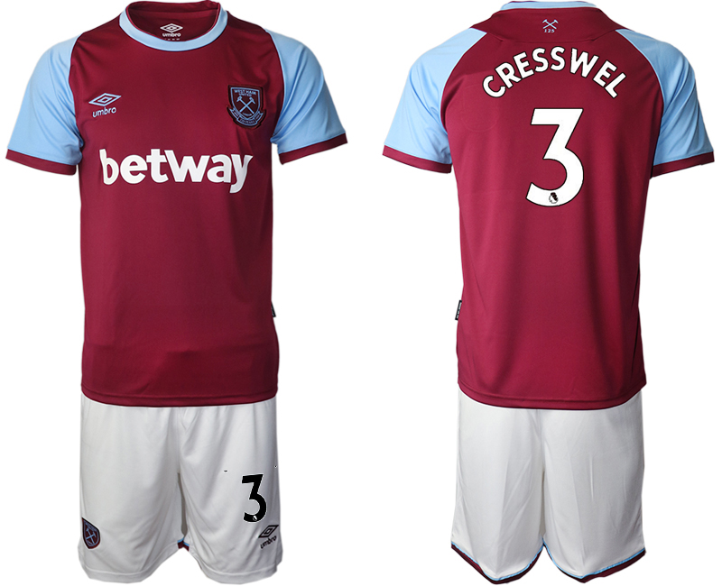 2020-21 West Ham United home 3# CRESSWEL soccer jerseys