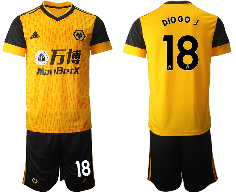 2020-21 Wolverhampton Wanderers home 18# DIOGO J soccer jerseys