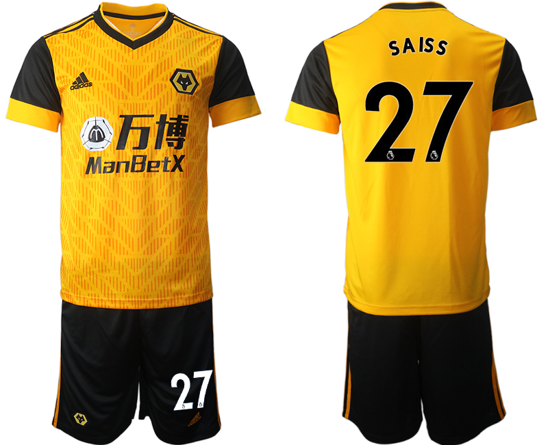 2020-21 Wolverhampton Wanderers home 27# SAISS soccer jerseys
