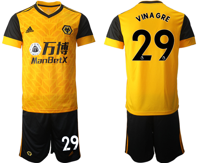 2020-21 Wolverhampton Wanderers home 29# VINAGRE soccer jerseys