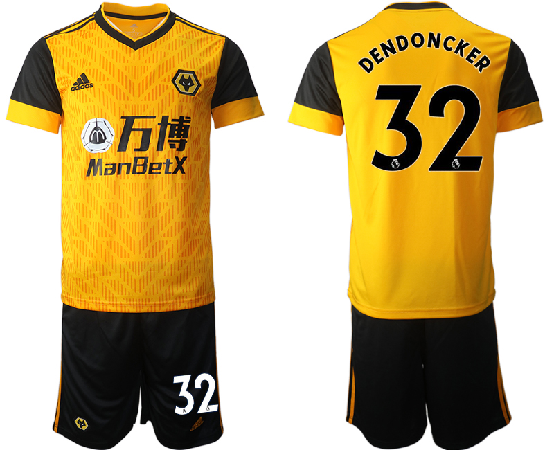 2020-21 Wolverhampton Wanderers home 32# DENDONCKER soccer jerseys